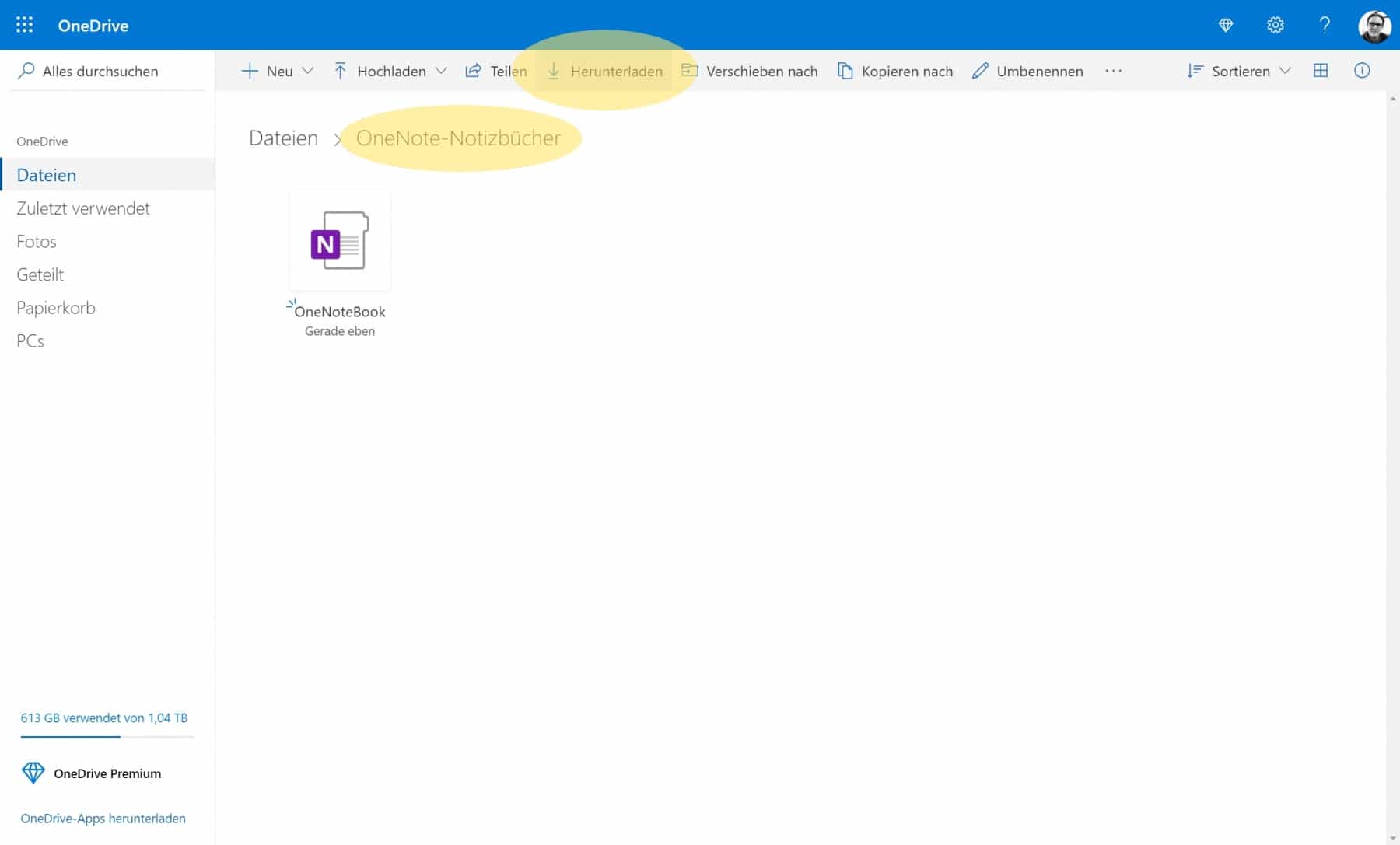 OneNote Migrate Through OneDrive Download