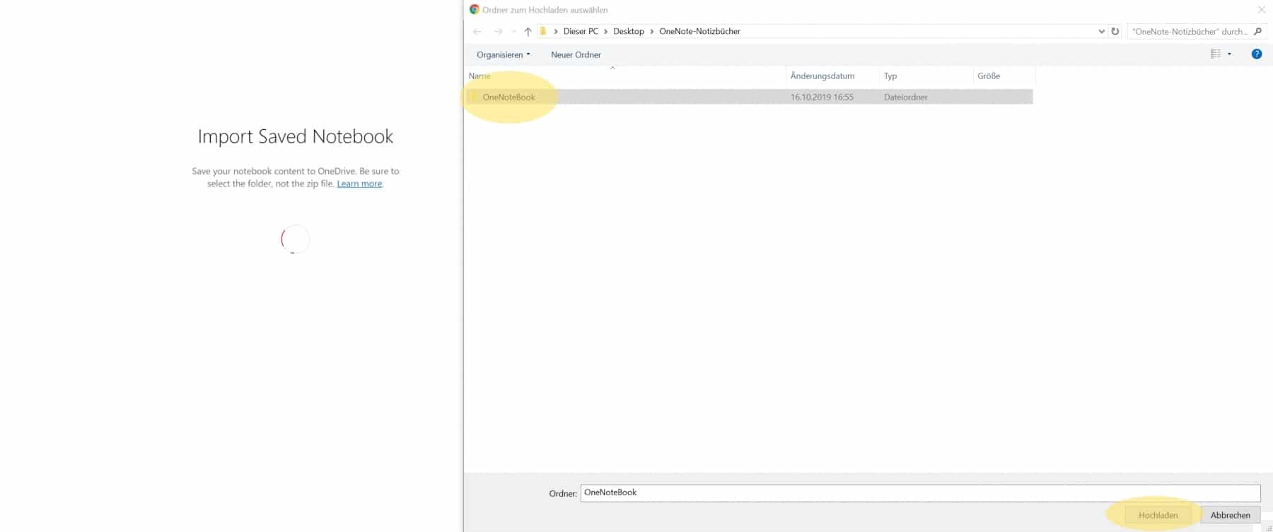 OneNote Migrate Through OneDrive Import